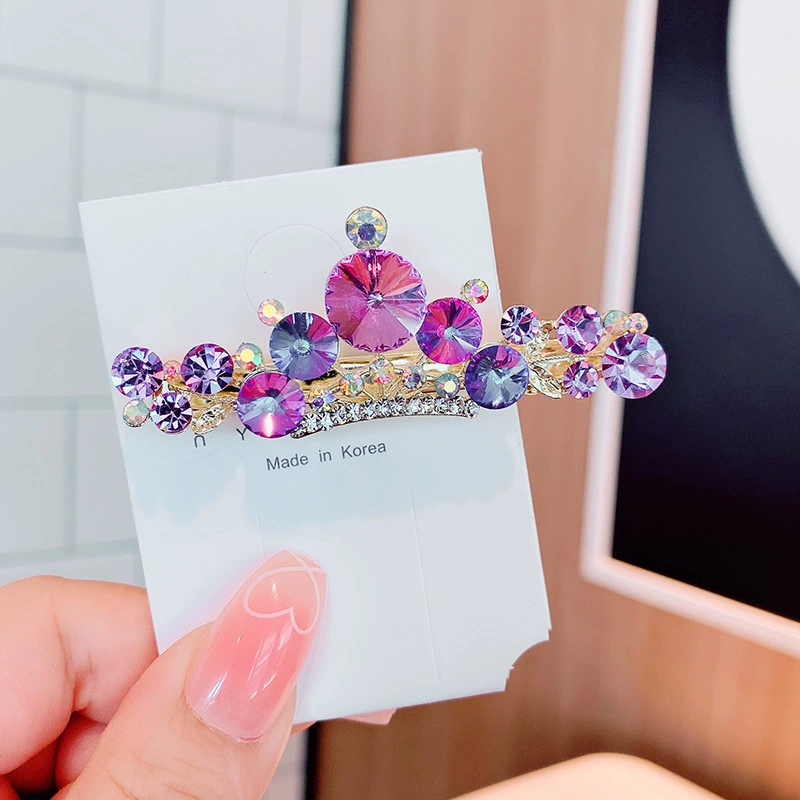 Корейская версия crystal headgear кристаллическая корона заколка для волос декоративная карточка женская стразы боковой зажим клип ласточки сзади головы взрослый