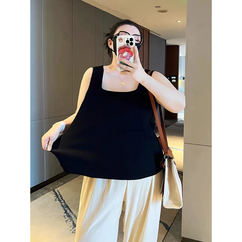 Plus Size Women's New Versatile Camisole Loose Fat Girl T-Shirt Plus Size Women's New Versatile Camisole Loose Fat Girl T-Shirt