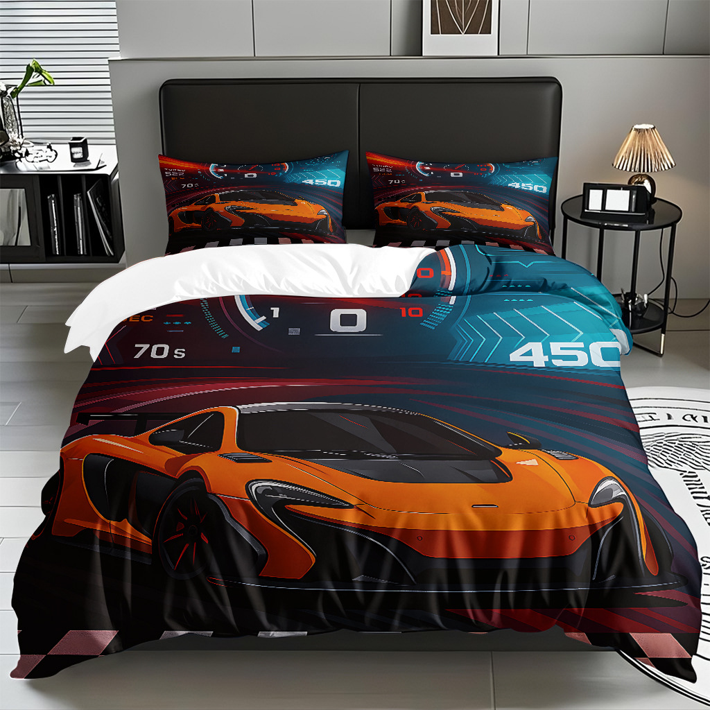 TEMU / JIT Cool Car Digital Printed Edredon Kit suave piel-profiliable fábrica de origen textil