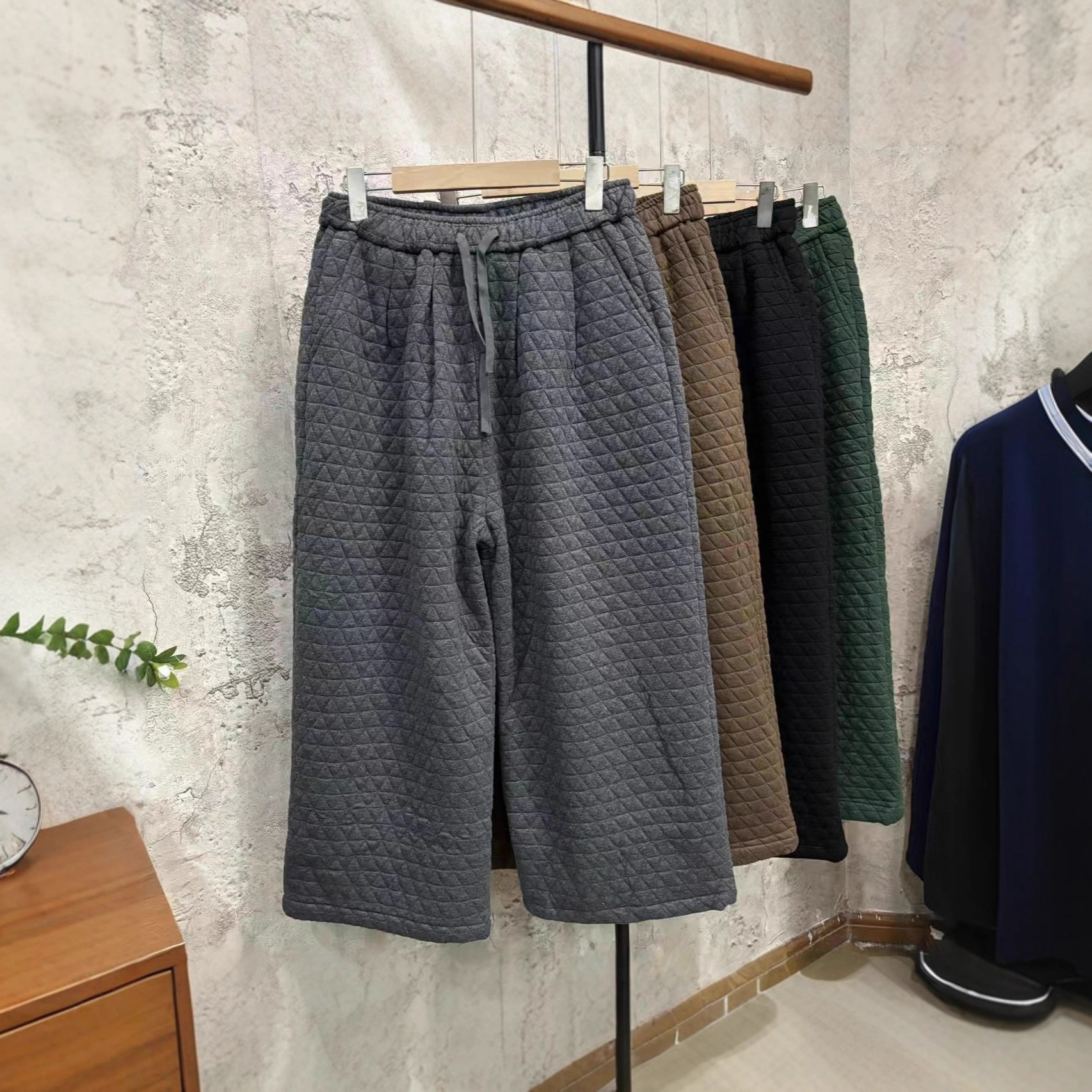 10/22 水洗加厚针织夹棉阔版棉裤XY