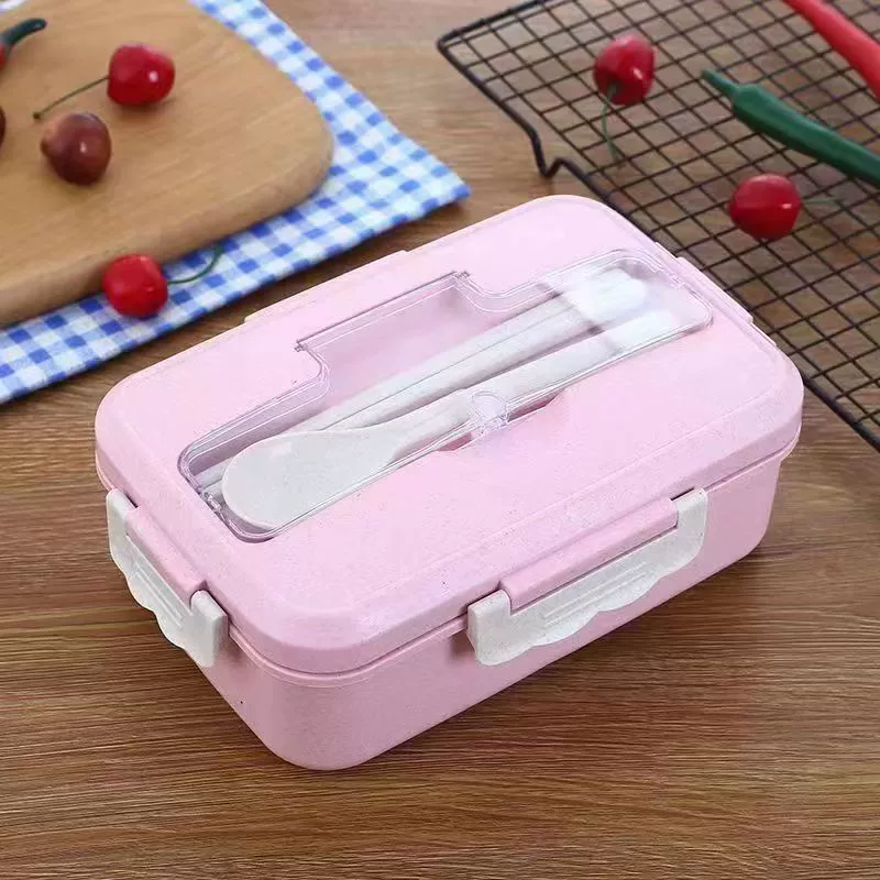 Ланчбокс для студентов Bento, 3 отделения, микроволновый ПП с прибором (ложка/вилка/палочки)