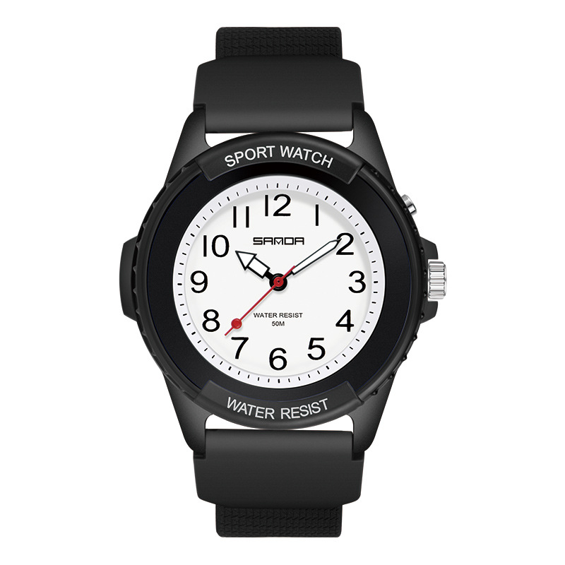 SANDA 6018 solo movimiento reloj electrónico deportes al aire libre reloj de moda retroiluminado puntero reloj de cuarzo