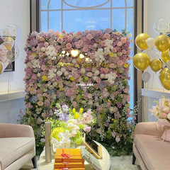 クロスボーダーシミュレーション花の壁の背景の壁ネットの赤い壁の装飾の偽の花の壁面の結婚祝いの花の壁の結婚式の背景の壁の装飾の花