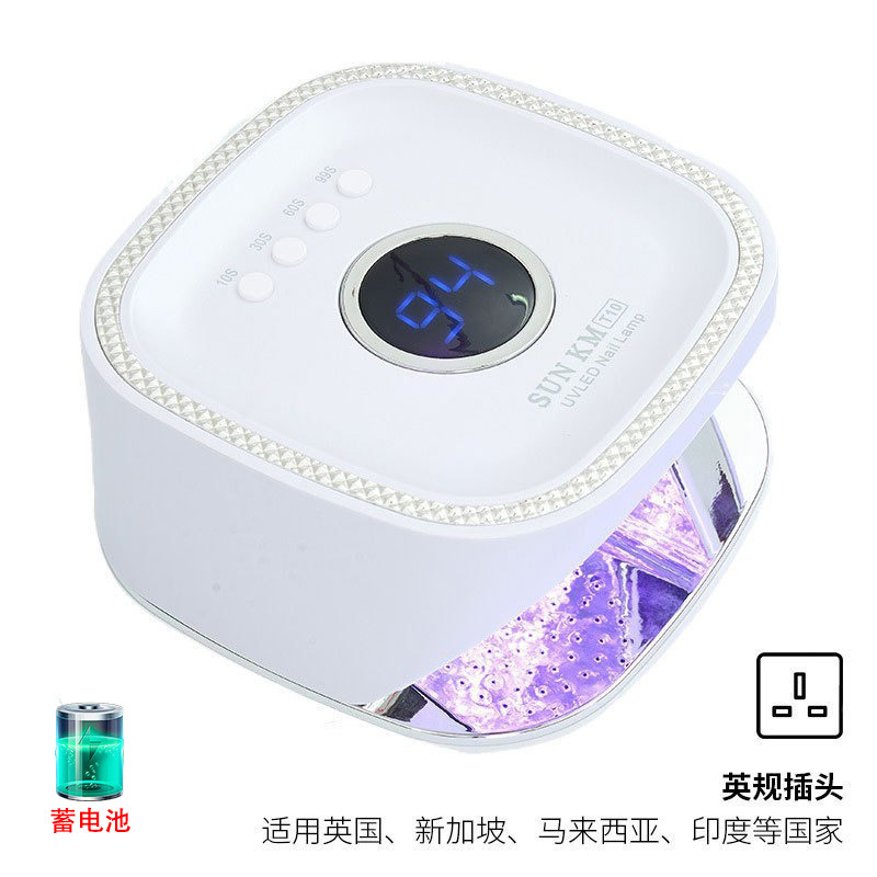Lámpara de manicura reflectante lámpara de cristal lámpara de manicura de perlas 48W luz de fototerapia de alta potencia pegamento de manica UV + LED