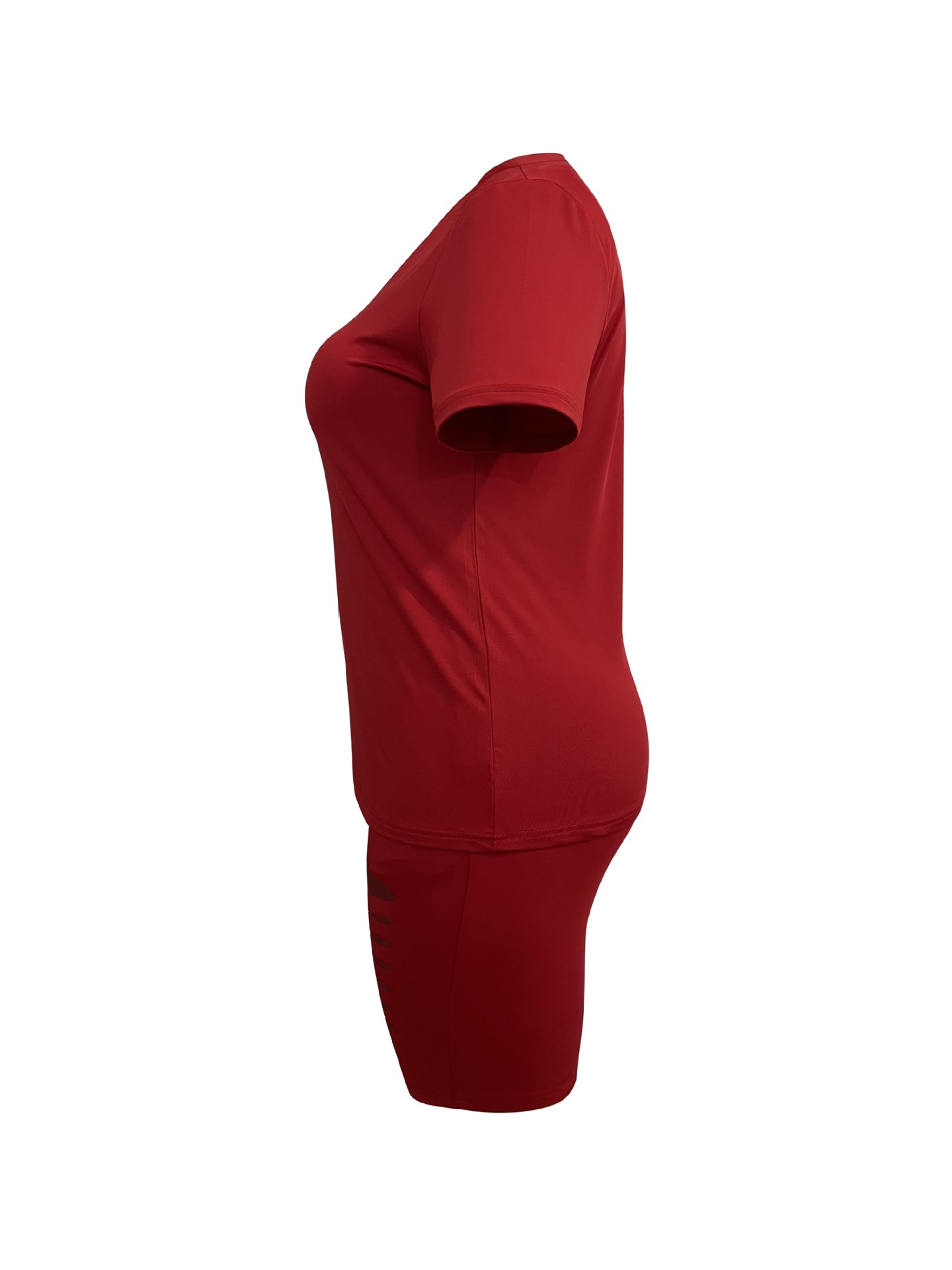 Women's Summer Sexy Hollow Out T-Shirt And Shorts Set Sleeveless V-Neck Outfit For Casual Comfortable Wear_ecoleips.com