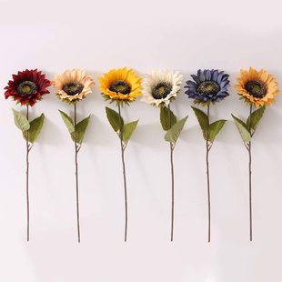 Simulated Sunflower New Single Retro Sunflower Home Decoration Fake Flower Hand Holding Bouquet Wedding Fake Flower Props