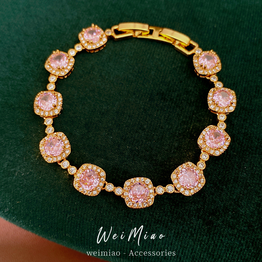 18 quilates de oro real pulsera de fichaje cuadrada ligera pulsera de nicho temperamento refinado elegante joyas al por mayor