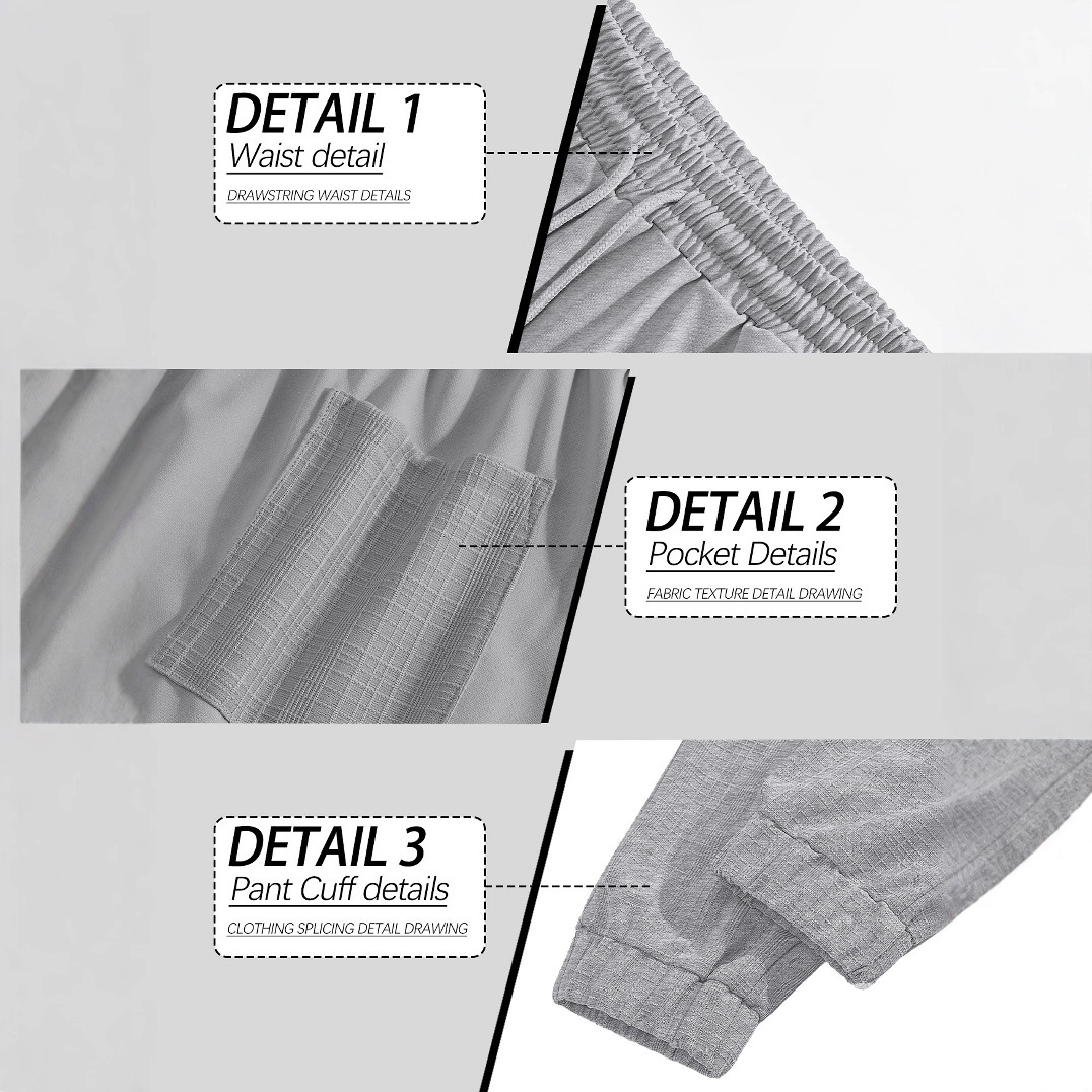 Europa y América transfronterizos Amazon Pantalones casuales TK otoño simple y suelto imitación de lino deportivo empalme pantalones de guardia de hombre