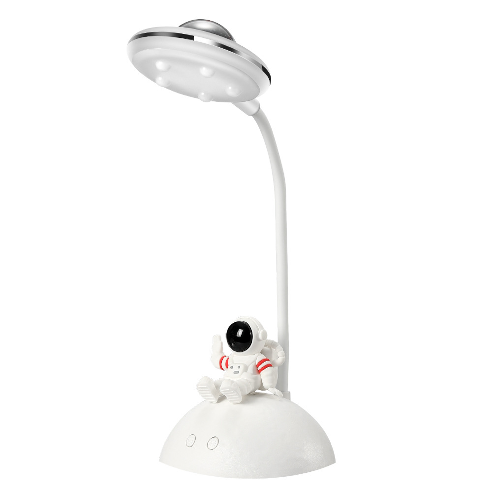White table lamp with projector