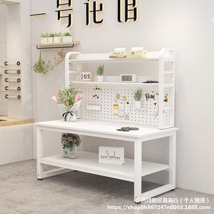 Flower shop workbench packing table warehouse express packing table electronic clothing factory cutting table operating table with storage rack