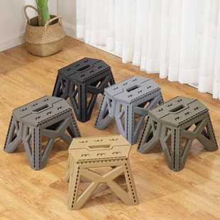 Outdoor Camping Folding Stool Military Style Fishing Stool Thickened Household Portable Plastic Bench Picnic Portable Small Stool