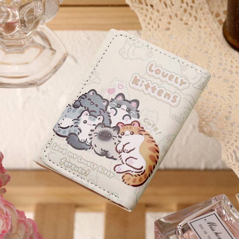 Nueva chica sueño primavera Picnic serie conejo oso tríptico cartera lindo diseño original multi-tarjeta monedero bolsa