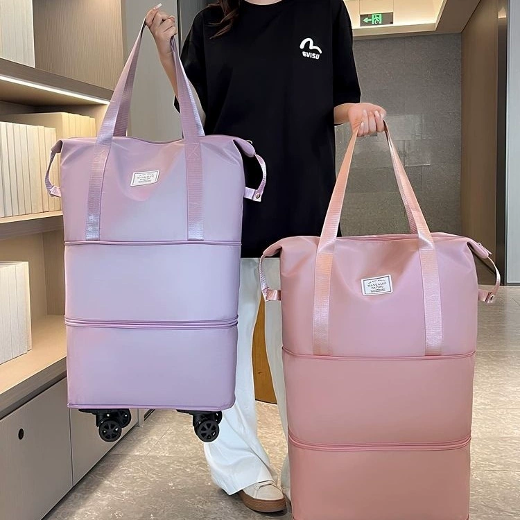 Дорожная сумка для хранения на колесах, двухслойная съемная сумка большой вместимости для мужчин.