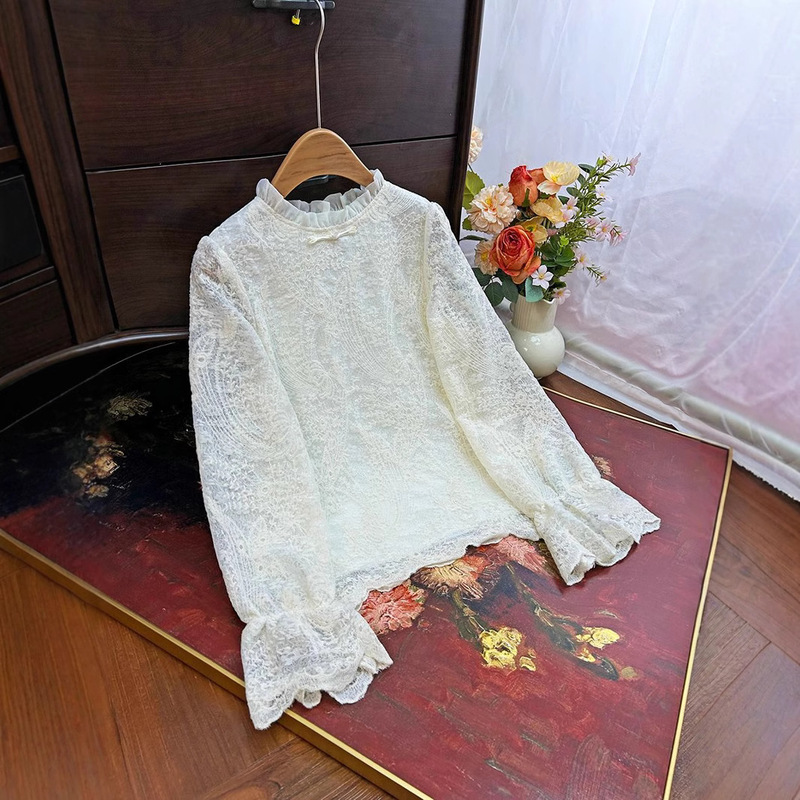 New Chinese Lace Button Shirt 2025 Spring New Vintage National Style Young Fashion All-match Shirt Top