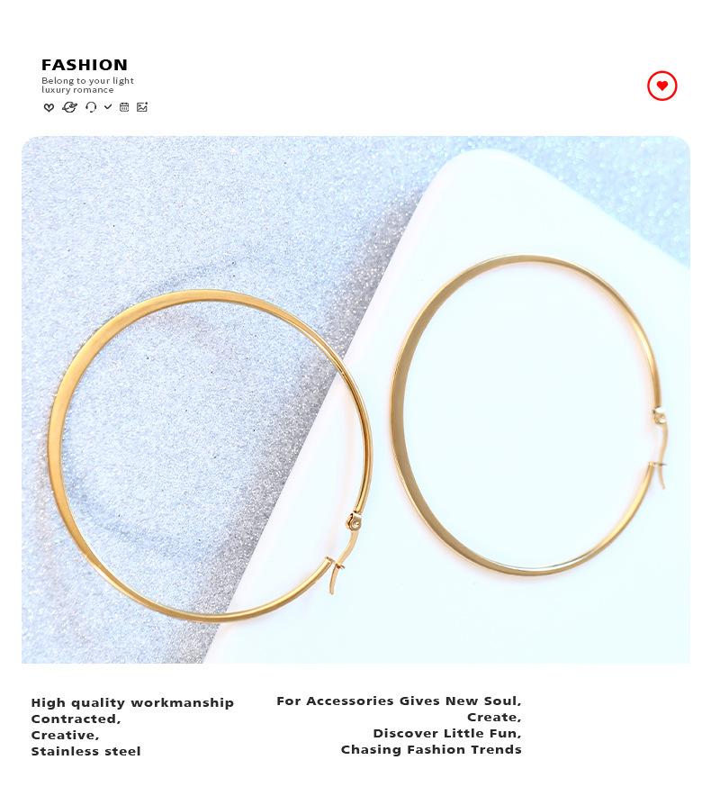 Fashion Circle Stainless Steel Plating Earrings 1 Pair