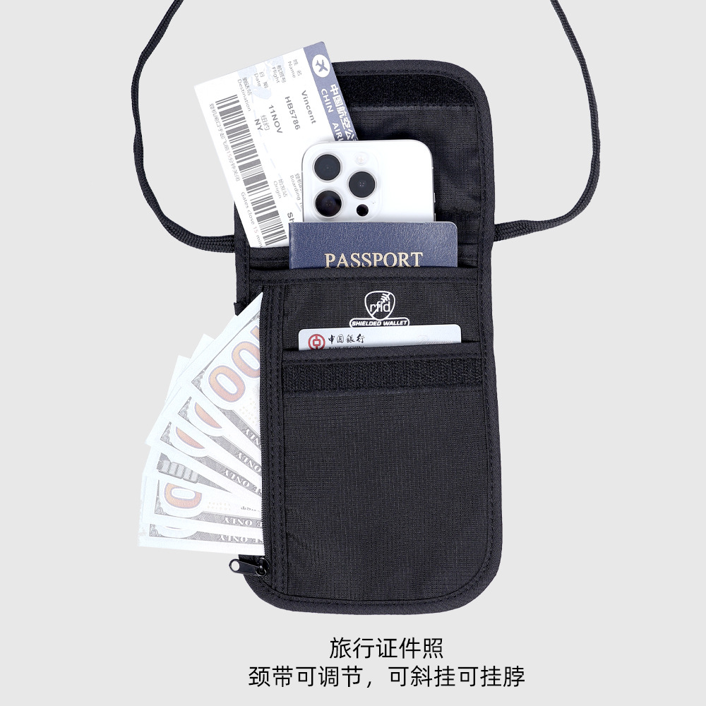 RFID Kimlik Çantası Çok Fonksiyonlu Hırsızlığa Karşı Koruma Pasaport Çantası Uçak Bileti Pasaport Dosyası Bozuk Para Telefon Tutucu Hafif İnce Çapraz Askılı Çanta