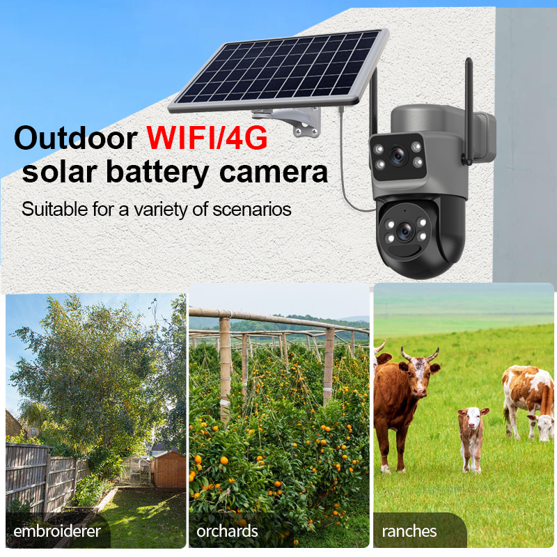 Cámara de monitoreo solar binocular 4G baja potencia cámara inalámbrica impermeable HD monitor a color completo image 3