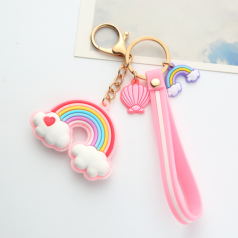 Cartoon Style Rainbow Alloy Silica Gel Unisex Keychain display picture 8