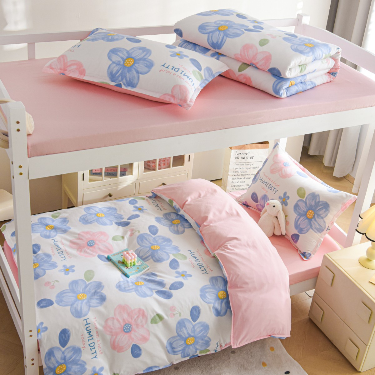 Dormitorio de estudiantes universitarios camas de algodón de tres piezas colchones colchones un conjunto completo de sábanas de algodón de una sola cama cubierta de seis piezas