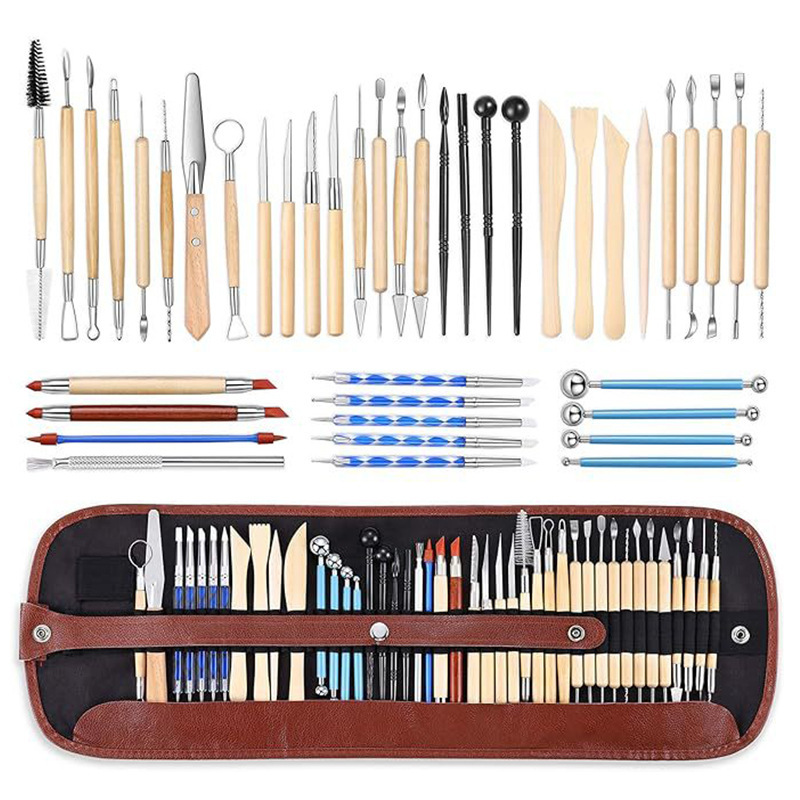 Cross-border ceramic tools 43-piece clay sculpture carving knife silicone pen pill stick carving clay hand tool set