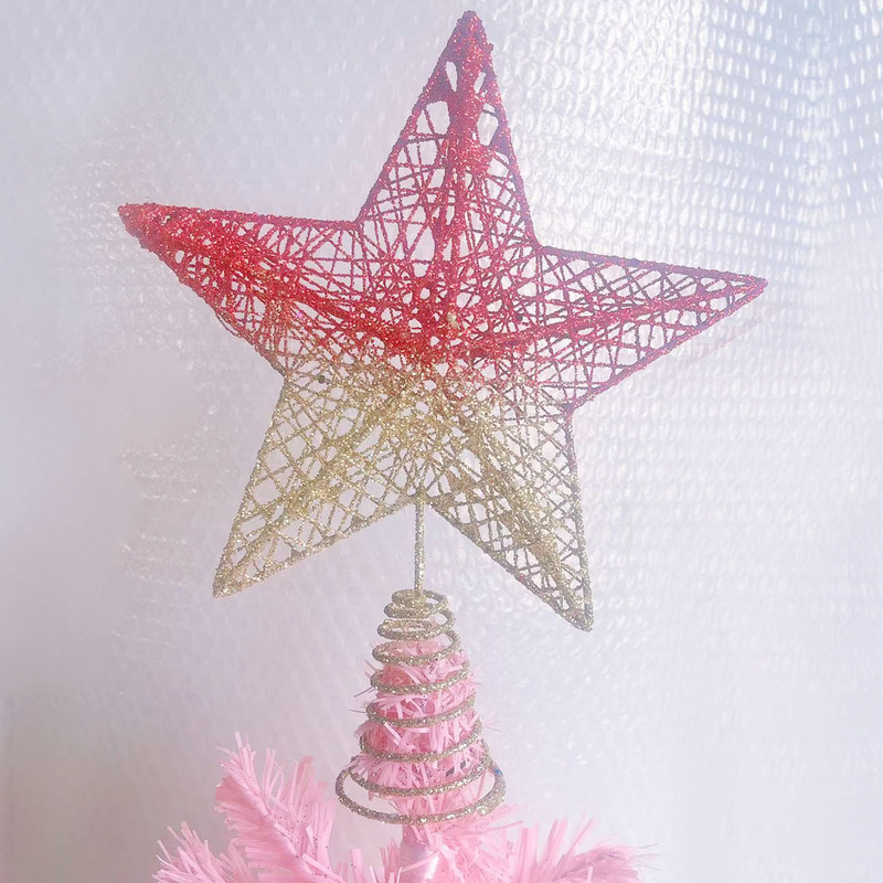 2023新品立体グラデーションクリスマス鉄芸樹頂星ledランプ五角星クリスマス装飾品|undefined
