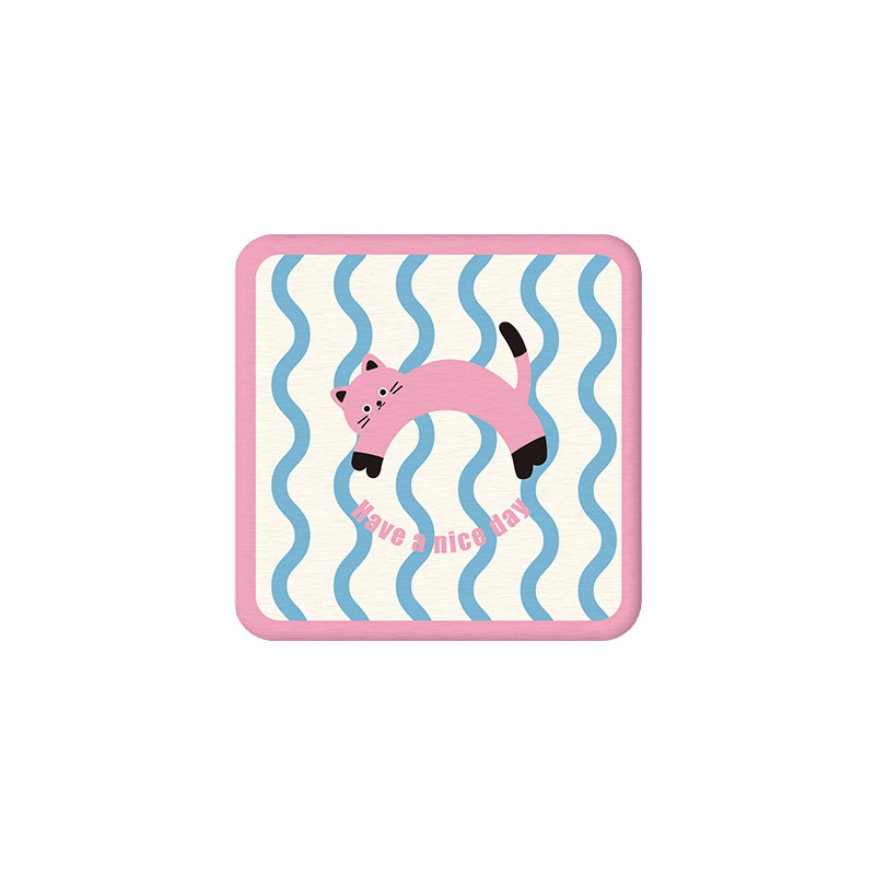 블루라인 핑크캣 [10*10CM] [사각형] [하드]