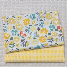 批发供应1.6米宽幅花卉格子纯棉斜纹布 全棉宝宝罩衣服装手工面料