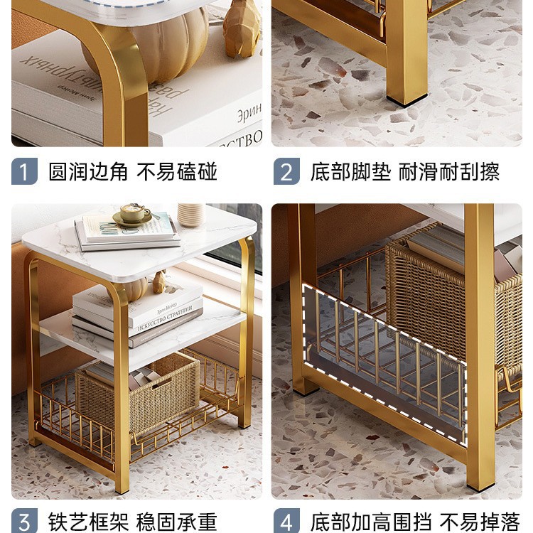 Sofá lado armario lateral pequeño tablero de té móvil sala de estar almacenar mesa pequeña simple estante de cabecera de cama armario de té