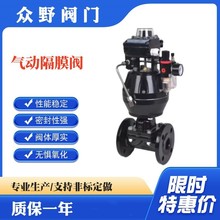 单作用双作用盖米执行器 G641J气动隔膜阀 衬胶法兰式