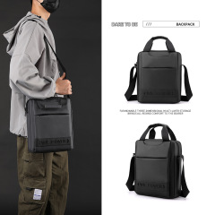 WEPOWER New Men's Large Capacity Vertical Top Handle Bag Crossbody Bag Tablet Document Business Shoulder Bag