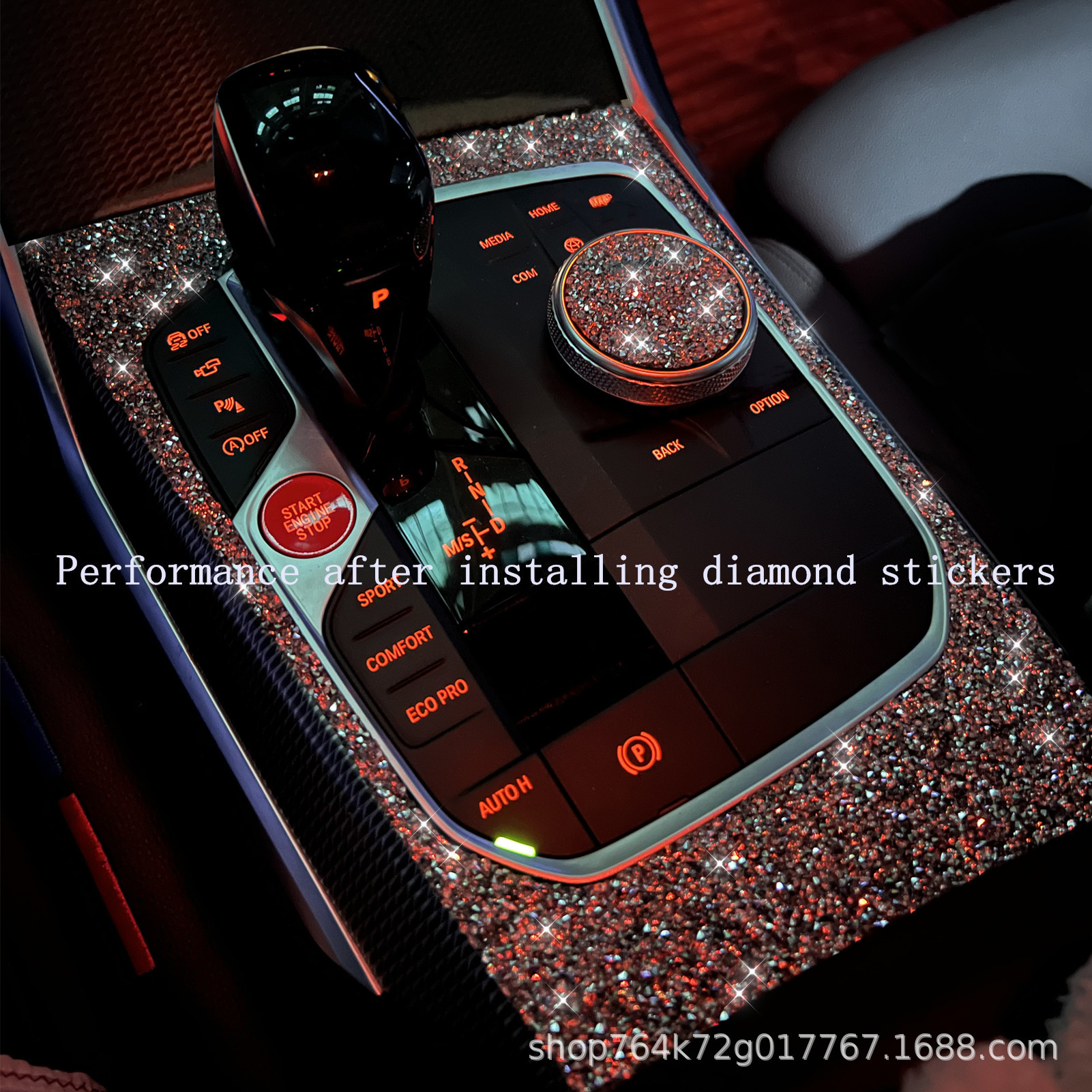 Suitable for Tesla Model 3 car interior diamond modification outer door handle diamond decoration paste