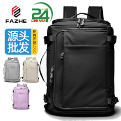 跨境时尚男女休闲双肩包户外旅行背包带鞋仓防水电脑包扩容行李包