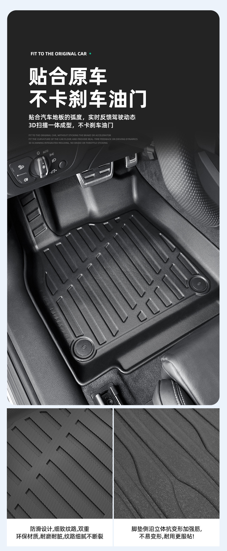TPE Car Floor Mats Trunk Mats Seat Back Mats for Audi Q5L 24-26