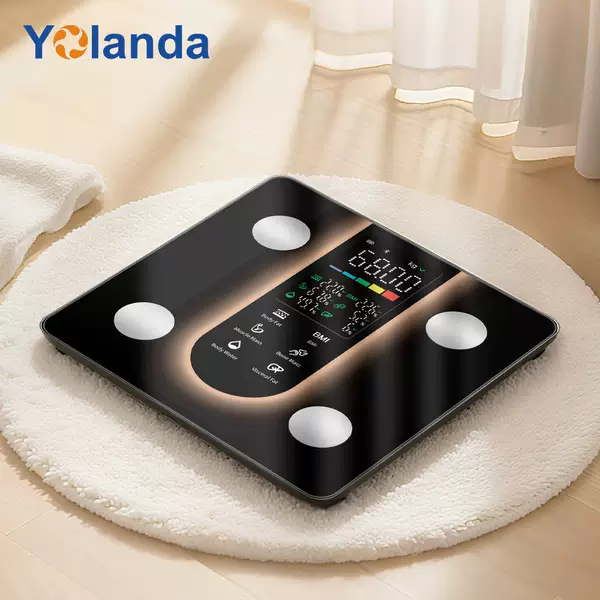 Smart Body Fat Scale with LED Color Screen, Cross-Border Weight Electronic Scale, Home Use Accurate Electronic Scale, APP Body Fat Scale