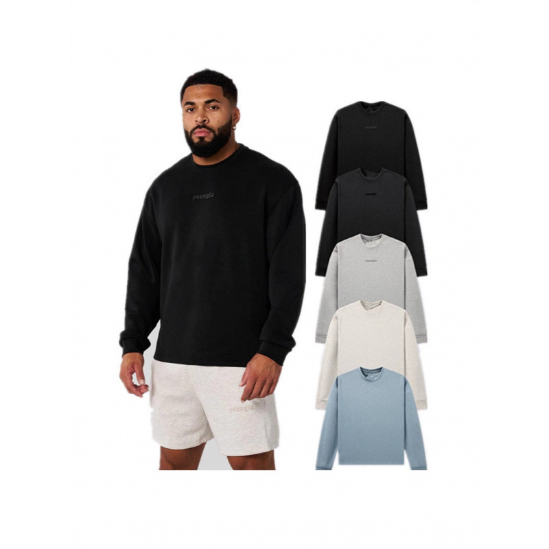 Youngla American Men's and Women's Cross-Border Round Neck Long-Sleeved Trendy Brand Sweatshirt Muscle Fitness Sports Basketball Casual Top