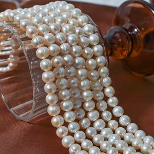 Natural near round thread beads beads freshwater pearls loose beads diy handmade materials accessories semi-finished products wholesale