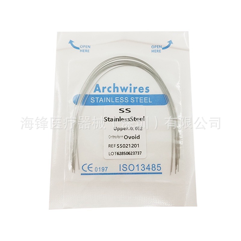 Ortodoncia dental Alambre de arco de acero inoxidable Alambre redondo súper elástico Alambre cuadrado Alambre preformado Alambre de ortodoncia Ovalos 10 paquetes