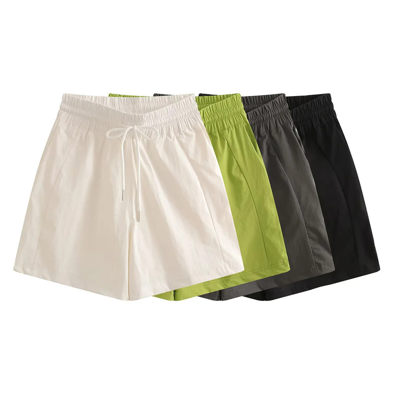 Summer Cool Drawstring Loose Shorts for Women, Thin Casual Wide-Leg Pants, Outdoor Sports Shorts, Quick-Drying Beach Pants
