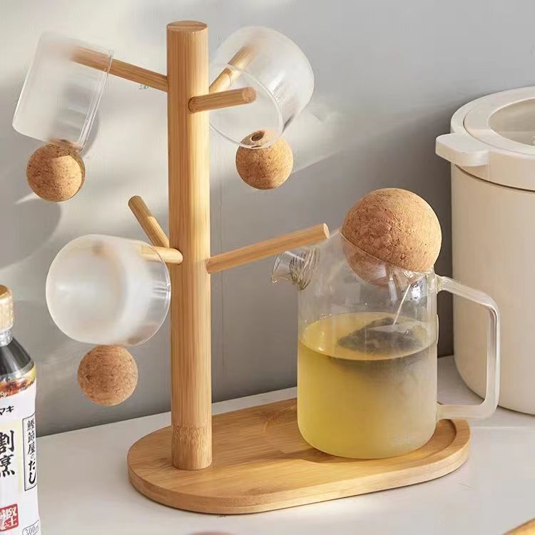 クロスボーダー卸売り竹製コップホルダー多機能キーアクセサリー棚メーカーマグカップカップホルダー|undefined