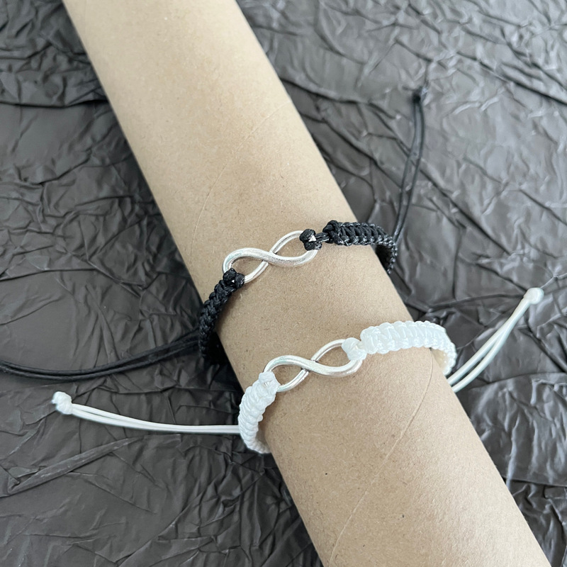 Cross-border explosions personality 8-word unlimited love lucky bracelet weaving adjustable friendship girlfriends couple bracelet wholesale