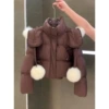 Khaki down jacket