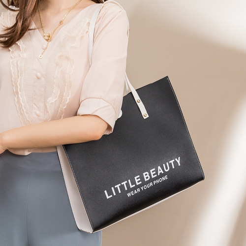 Tote bag large bag  Korean style Western letter shopping bag Southeast Asian women's bag wholesale large capacity shoulder bag for women