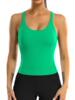 Women Ribbed Padded Tank Tops Workout with Built in Bra|ms