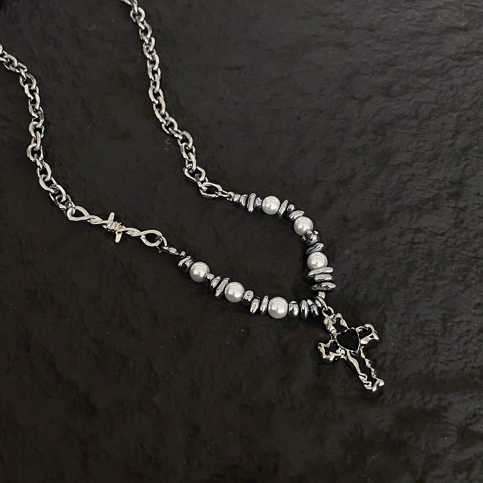 Universal necklace pearl, small design chain for key bag  for men and women hip-hop style