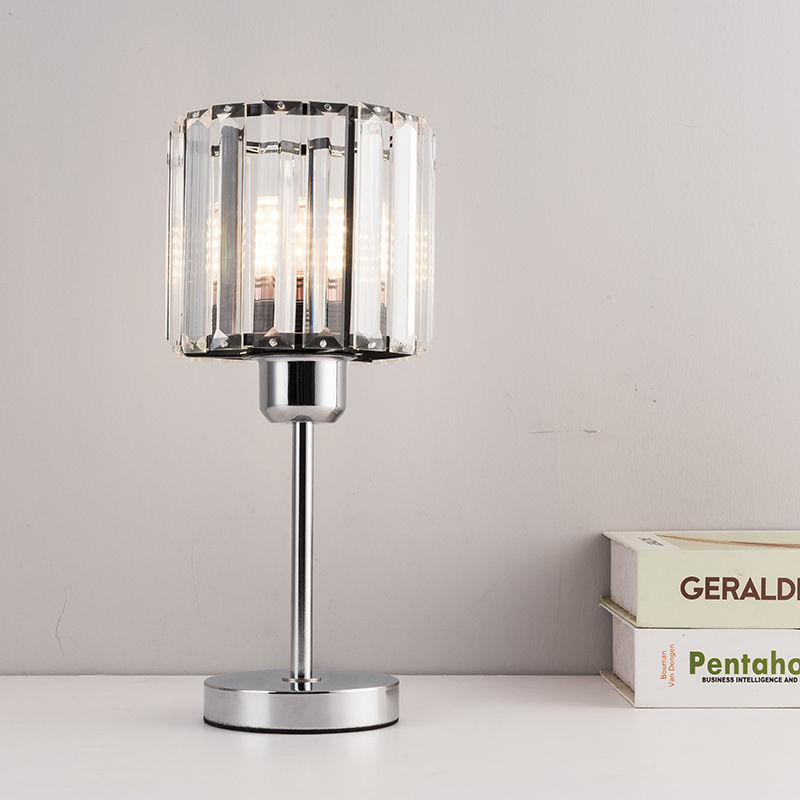 水晶玻璃小台灯简约卧室床头台灯儿童礼品铁艺术LED台灯批发|ms