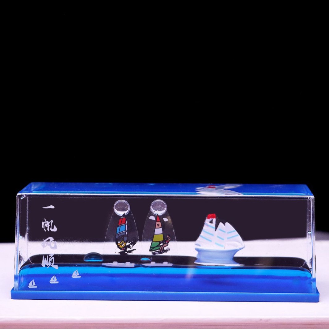 Botella a la deriva montando el viento y rompiendo las olas Botella de vela Perla Negra reloj de arena gotas de aceite Regalo de Cumpleaños descompresión decoración de escritorio al por mayor