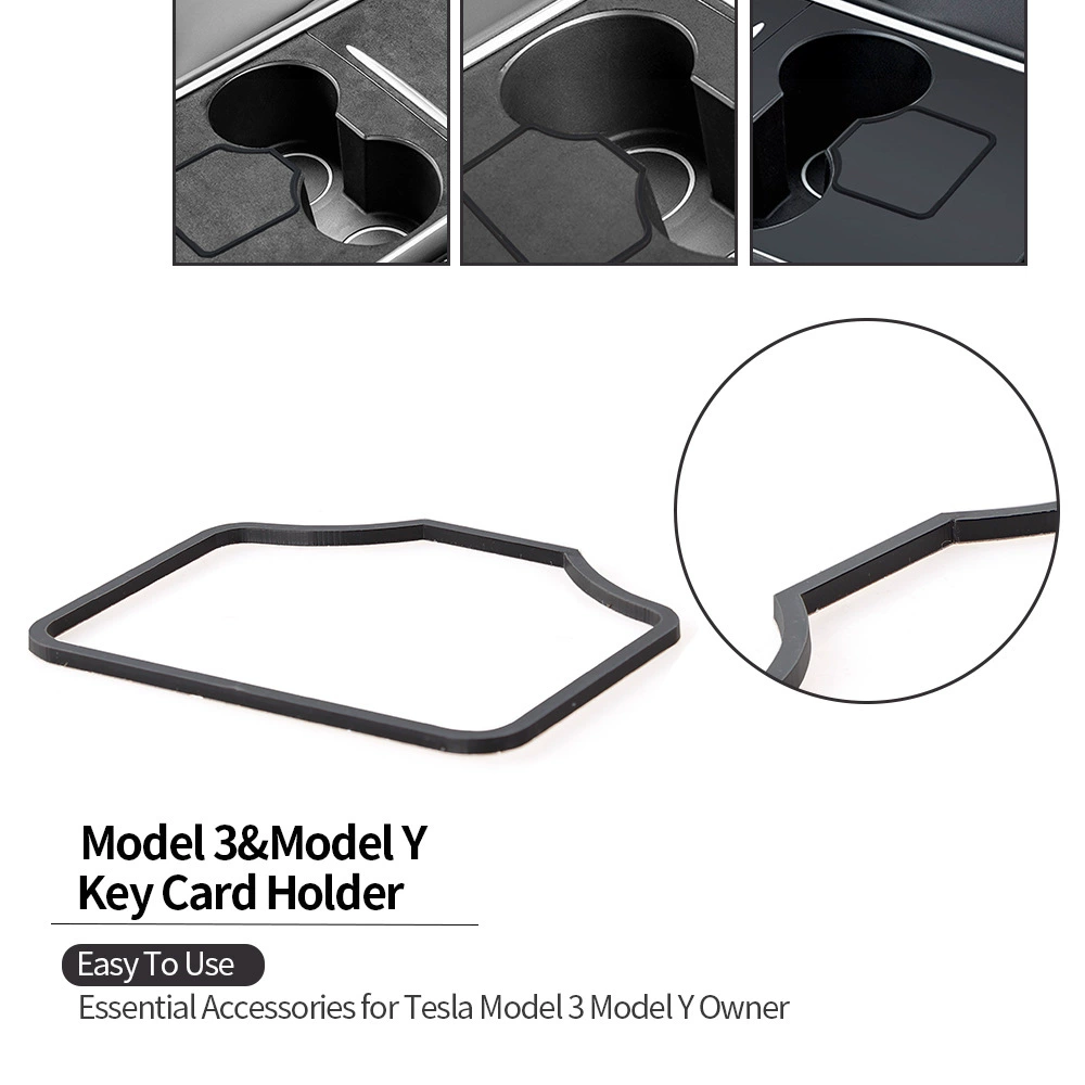 Аксессуары для тюнинга автомобиля: держатель для карты запуска с центральной консоли, фиксированный противоскользящий слот для карты, наклейка, подходит для модели 3 Y