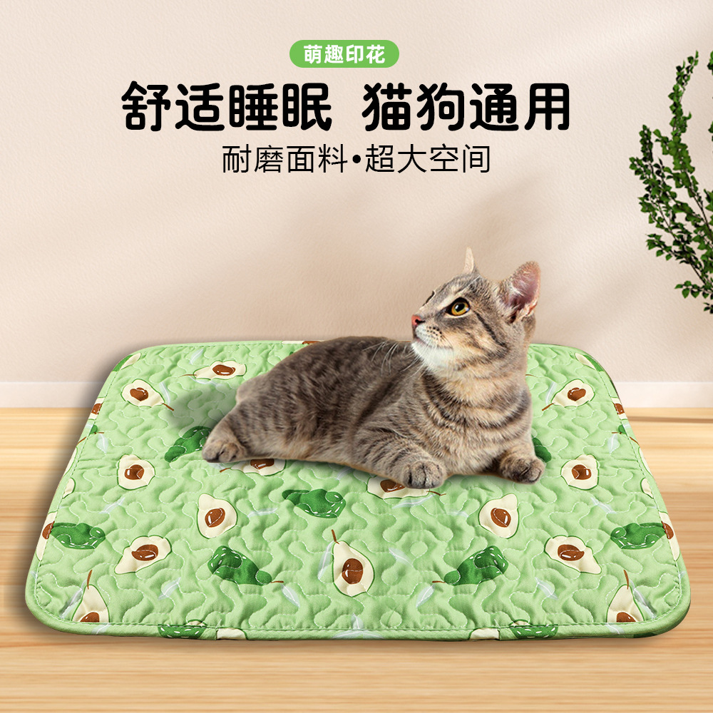 Alfombra de mascotas para perros, perros, gatos y gatos, almohadilla de algodón especial para dormir, verano antideslizante, cuatro estaciones universales