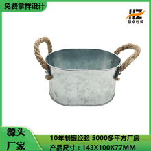 田园种植镀锌铁皮桶多肉盆栽花盆花卉盆栽工艺品手提金属小铁桶