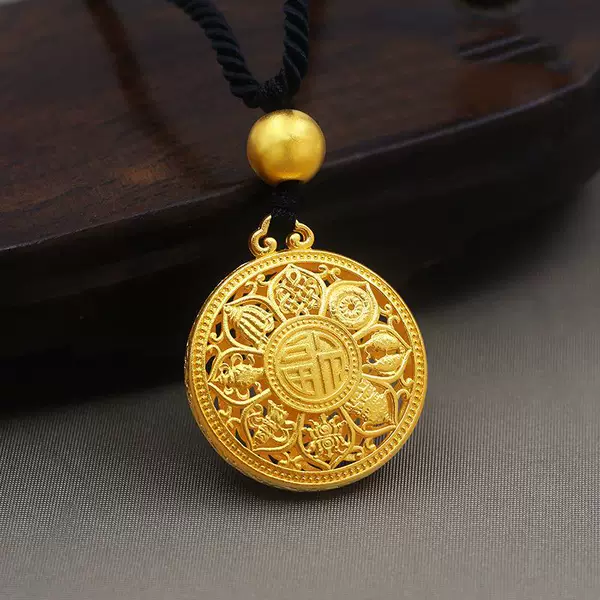 Babao Fugui Hollow Lotus Pendant Ancient Fa Fu Lotus Compasses Pendant Necklace Live Explosions Gold Shop Gift